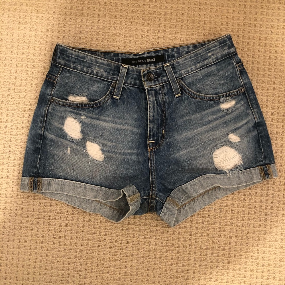 Big Star 1974 High Waist Denim Shorts Size 27